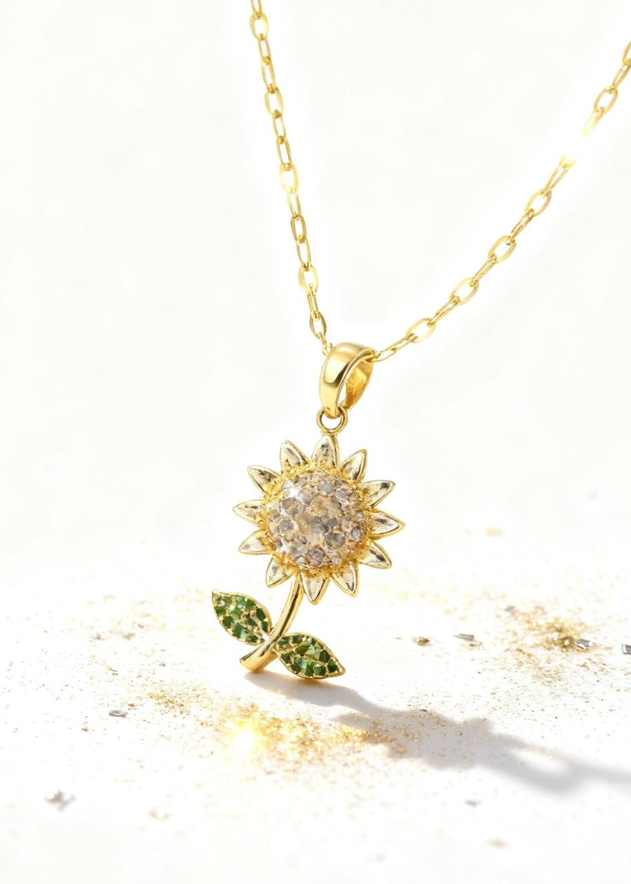 Premium Flower Pendants Gift Box "Falling Rose & Sunflower"